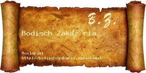 Bodisch Zakária névjegykártya